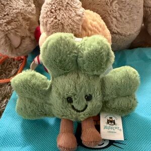 Amuseables Siofra Shamrock Bag Charm Authentic from Jellycat website with bag